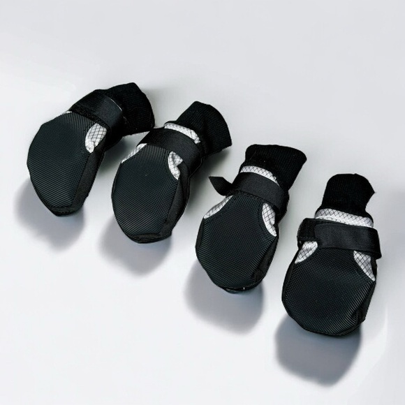 Dog Boots Winter Shoes Waterproof Reflective Cold Weather Wear Black Small New - Picture 2 of 6